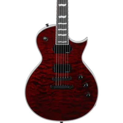 ESP LTD Deluxe EC-1000-QM Electric Guitar, See-Thru Black Cherry, Open Box (Very Good) image 3