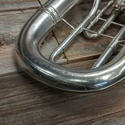 Lyon & Healy American Professional Baritone Euphonium Antique Vintage Silver image 6