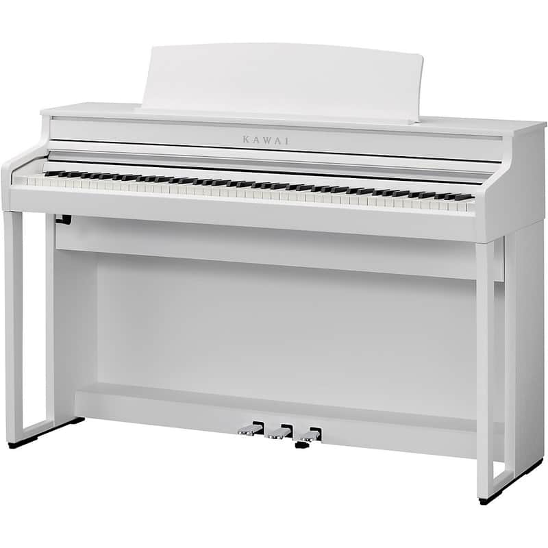 Kawai CA401 WH Digital Concert Piano with Grand Feel compact Wooden Key Keyboard Action and Built in Bluetooth MIDI,Premium Satin White image 1