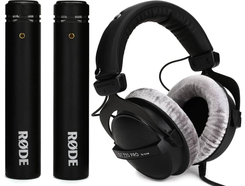 Rode M5 Small-diaphragm Condenser Microphone - Matched Pair Bundle with Beyerdynamic DT 770 Pro 80 ohm Closed-back Studio Mixing Headphones Bild 1