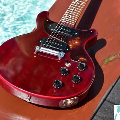 70's Univox TV-2R Limited Edition Lawsuit Open Book Headstock LP Special Double Cut image 5
