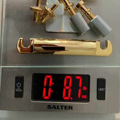 Advanced All Brass Precision Machined Nashville T-O-M Bridge.  and matching Stop Bar Tailpiece -COMBO 2024- Gold Plated Brass. image 8