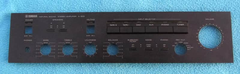 Yamaha A-500 Stereo Amplifier FACEPLATE-Black-Japan-Genuine PArts