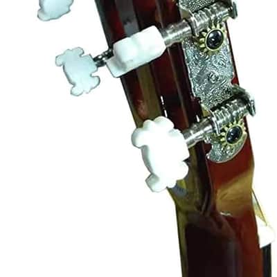 Chrome-plated 3-on-a-plate-tuner Classic Guitar String Head Tuning Pin Key Tuner Set, Guitar String Machine Heads Tuning Pegs Keys Pearloid Butterfly Button Nickel image 2