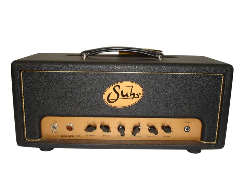Suhr Badger 18 18-watt Tube Guitar Amp Head, Black Tolex/Gold Faceplate image 1