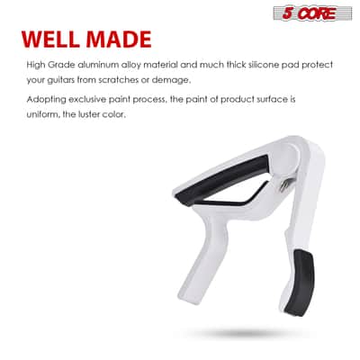 5 Core Capo Acoustic Electric Guitar 6 String Kapo Pair Quick And Easy Adjustment Classic Clip For Banjo Mandolin Or Ukulele Capotraste Para Guitarra image 4