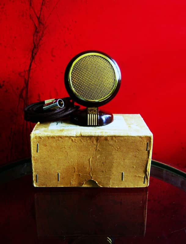 Vintage RARE British 1940's Grundig GCM3 microphone w accessories Tannoy Reslo image 1