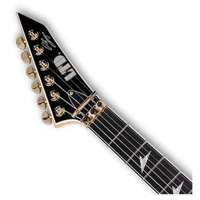 ESP LTD Alexi Laiho Arrowhead 20th Anniversary Guitar - Black w/Yellow Pinstripe image 4