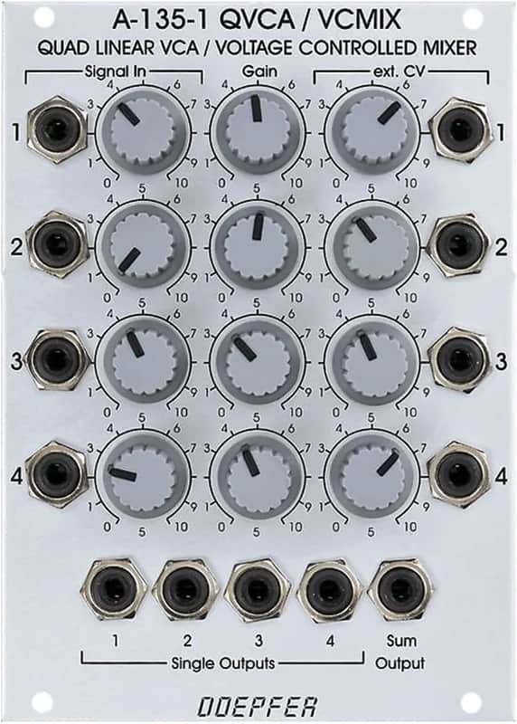 Doepfer A-135-1 QVCA / VCMIX Quad Linear VCA and Voltage Controlled Mixer image 1