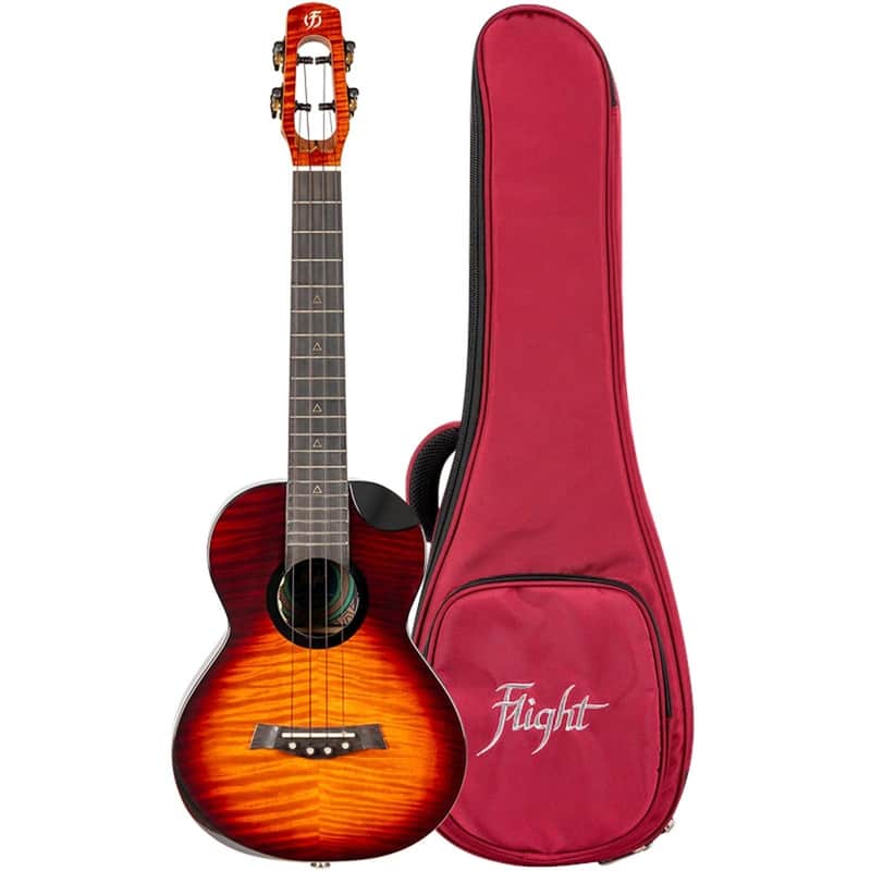 Flight Navigator EQ-A Royal Series Solid Flamed Maple Top Mahogany Neck 4-String Tenor Ukulele w/Gig Bag, Pickup & Humidifier image 1