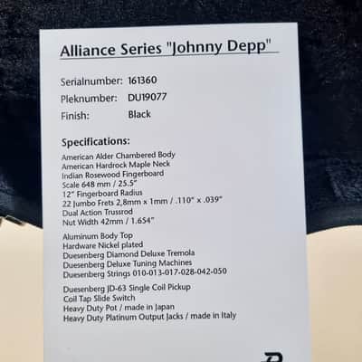 Duesenberg Johnny Depp Signature Series Electric Guitar 2016 Aluminum Tattooed image 19