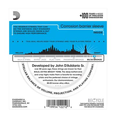 D'Addario A-Guit.Strings EJ11 12-53 80/20 Bronze - Acustic Guitar Strings image 2