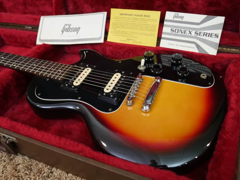 Video! Rare Logo "Sonex By Gibson" Gibson Sonex-180 Deluxe - w/ Original Case + Vintage Tags image 1