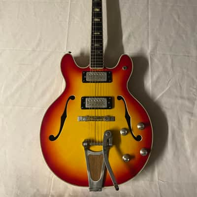 Teisco Hollow Body Electric Guitar MIJ Japan 1970s Sunburst image 1