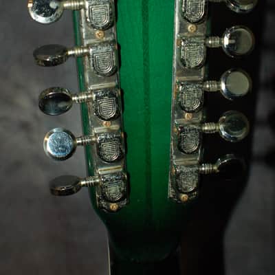 Video Demo 1966 JG Julio Giulietti Hollow Body GREEN 12 String Guitar Original Hard Shell Case image 8
