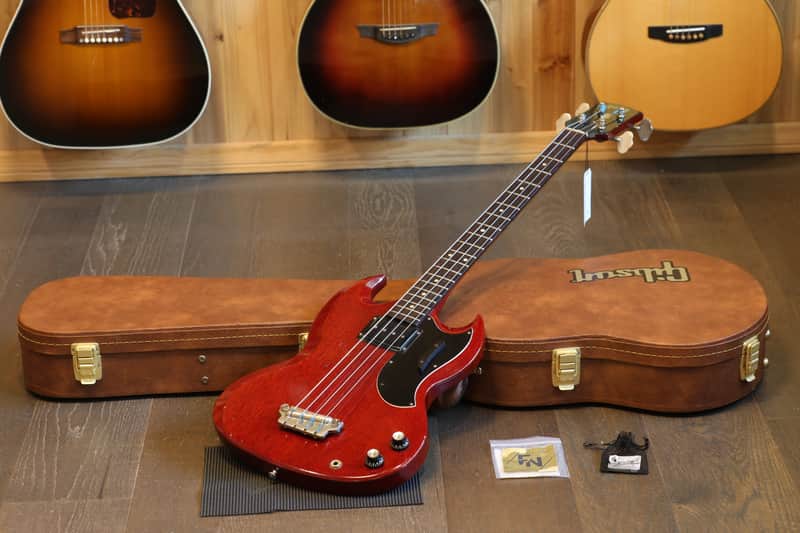 Vintage! 1962 Gibson EB-0 w/ OG Bakelite PUP Electric Bass Cherry Red + HSC image 1