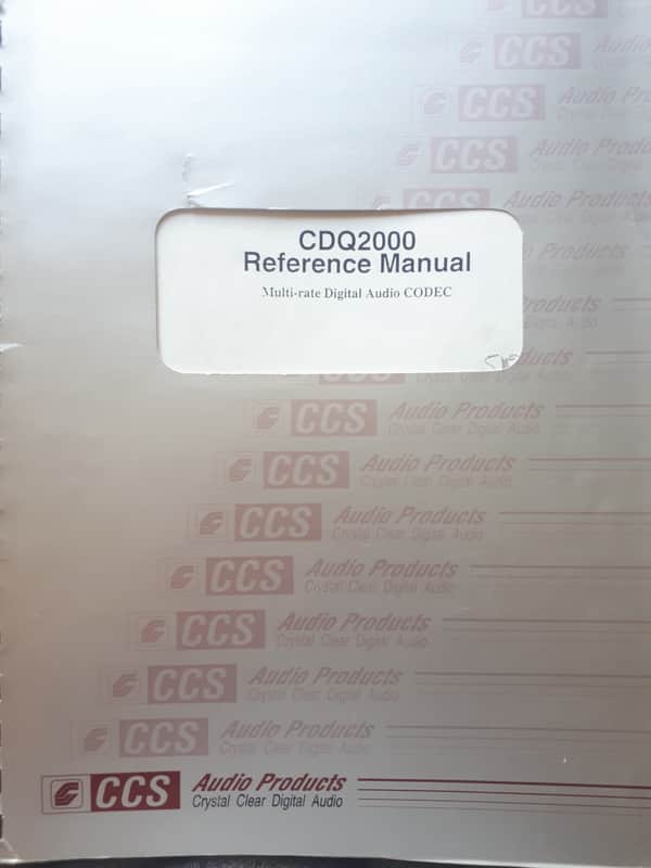 CCS CDQ2000 Multi-Rate Digital Audio CODEC
