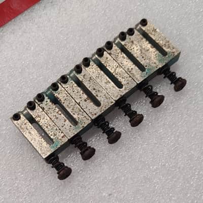 Aged Relic Steel Fender American Standard Saddles 2-1/16 Spacing Offset Mount imagen 2