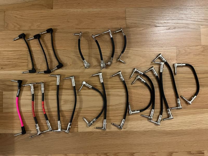 Lot of Right Angle 1/4 TS Patch Cables image 1