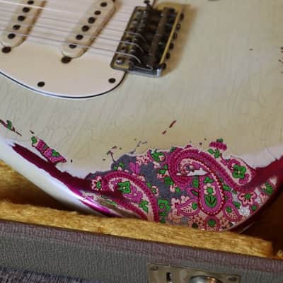 Fender Custom shop‘60 Stratocaster Heavy Relic Olympic White over Paisley 2016 image 5