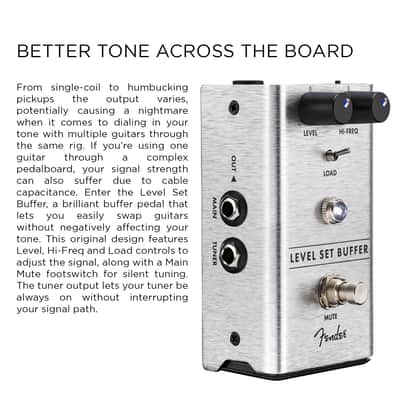 Fender Level Set Buffer Pedal Bundle with Fender Instrument Cable and 24 Picks image 2