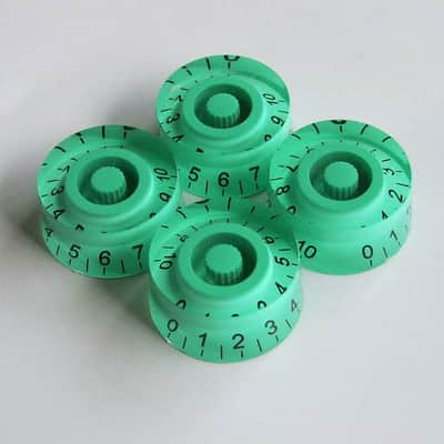 4 Pieces Green Guitar Tone and Volume Control Knobs For Metric Pots image 1