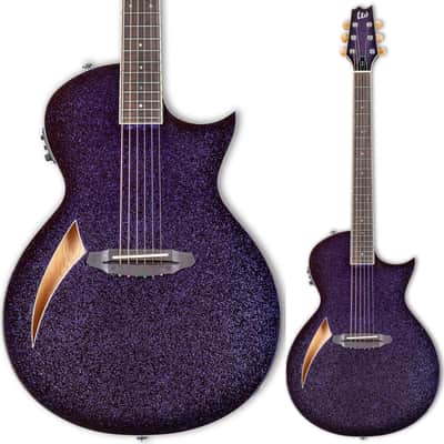 ESP LTD TL-6 Acoustic / Electric Guitar - Purple Sparkle Burst image 4