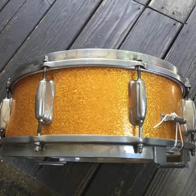 Slingerland Radio King snare drum Radio King 1950’s - Gold sparkle image 4