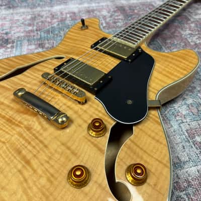 Washburn HB35 Hollowbody Electric Guitar in Natural image 12