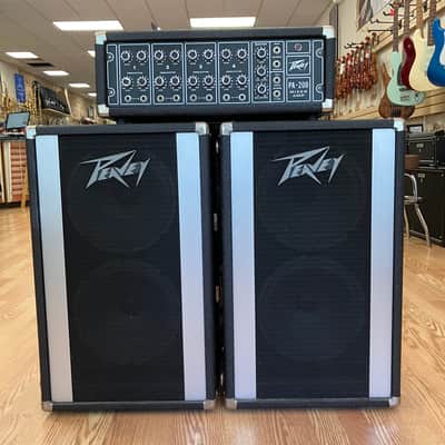1980’s Peavey PA-200 W/2 2x10 Speakers- Black image 1