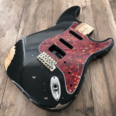 FRANCHIN Mercury guitar body Heavy Relic Aged Black 100% Nitro Lacquer HSS Light Weight Poplar Stratocaster-Strat-S-Style Made in Italy - Stock piece #22990626 image 5