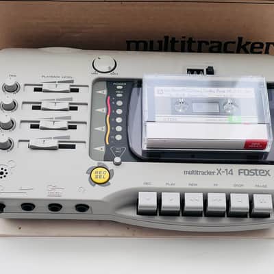 Serviced Fostex X-14 1990s 4-track cassette recorder with original box, manual, and vintage tape image 7