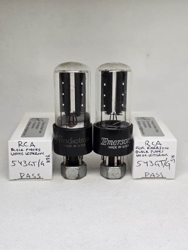 RCA 5Y3GT/G Black Plate Rectifier Matched Pair NOS 5Y3GT 5Y3 image 1