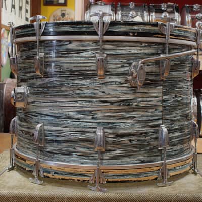 1960s Ludwig Super Classic Outfit in Blue Oyster Pearl 14x22 9x13 16x16 image 6