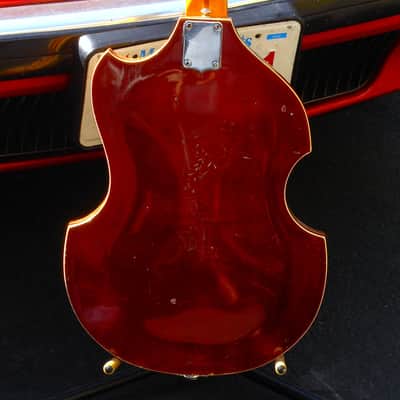 KENT  [Kawai/Teisco] 1967 Model 834  Violin-Shape HollowBody Cherry Red Stain - Original - Complete image 11