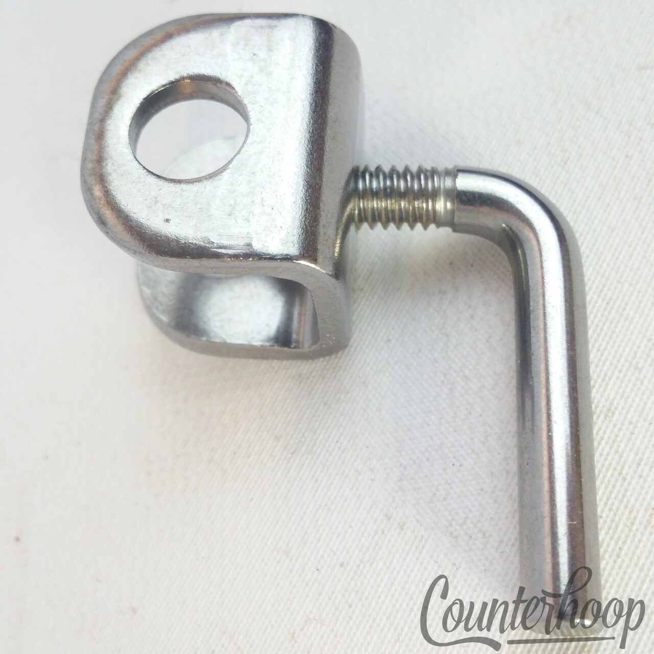 Ludwig Cowbell 3/8" Mounting Bracket Clamp Wing-Screw Mount Chrome Vintage USA — main photograph