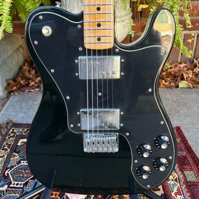 Vintage 1973 Fender Telecaster Deluxe w/Seth Lover(Early Gibson PAF Designer) CuNiFe Wide Range Humbuckers, Black/Ebony Finish~Fresh Pro Setup~w OHSC~NEW REDUCED PRICE! image 3