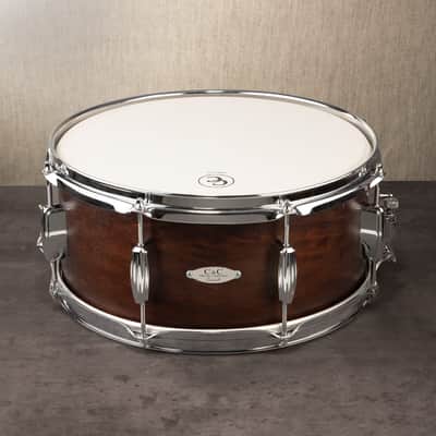 C&C Drum Company Player Date II 6.5x14 Snare Drum - Brown Mahogany Stain image 1