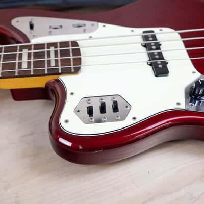 Fender JAB-EQ Left Handed Jaguar Bass CIJ 2008 Old Candy Apple Red w/ Bag image 5