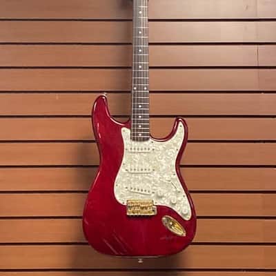 Squier Pro Tone Stratocaster with Rosewood Fretboard in Crimson Red Transparent 1997 image 1