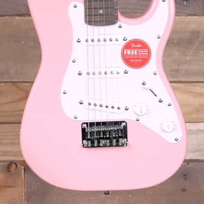Squier Mini Stratocaster Electric Guitar Shell Pink image 1