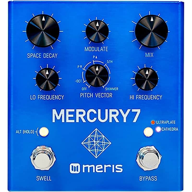 Meris Mercury7 Reverb Effects Pedal 2024 - Blue image 1