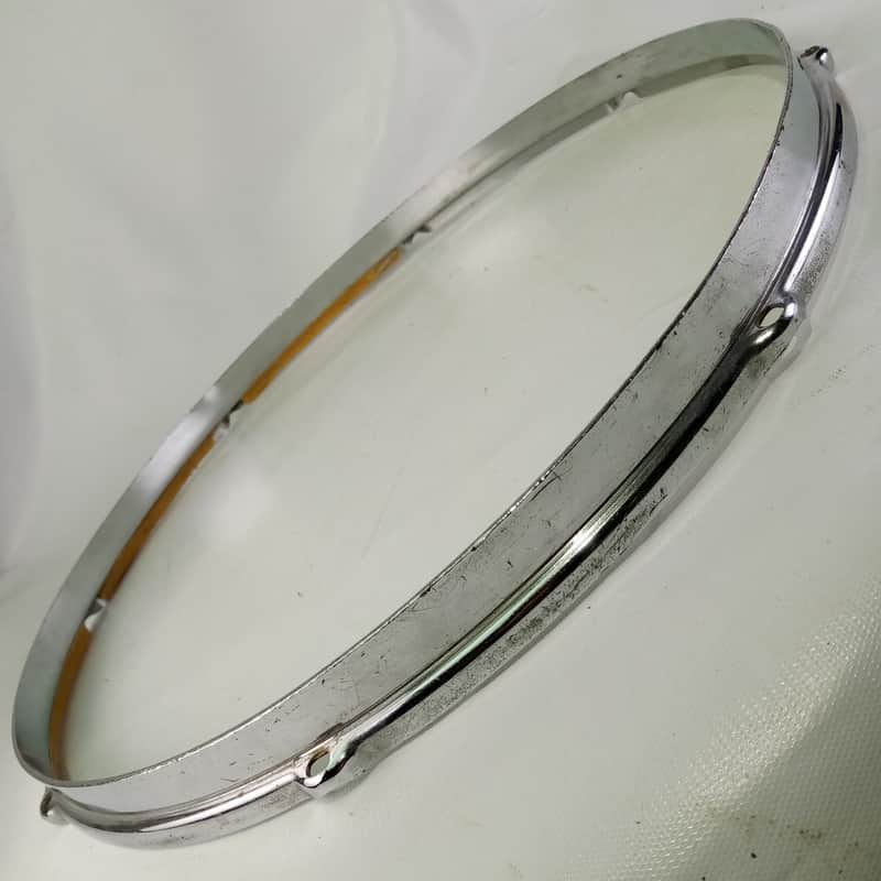Slingerland 18"BRASS Double-Flange Floor Tom Drum Batter Rim/Hoop Chrome COB 50s image 1