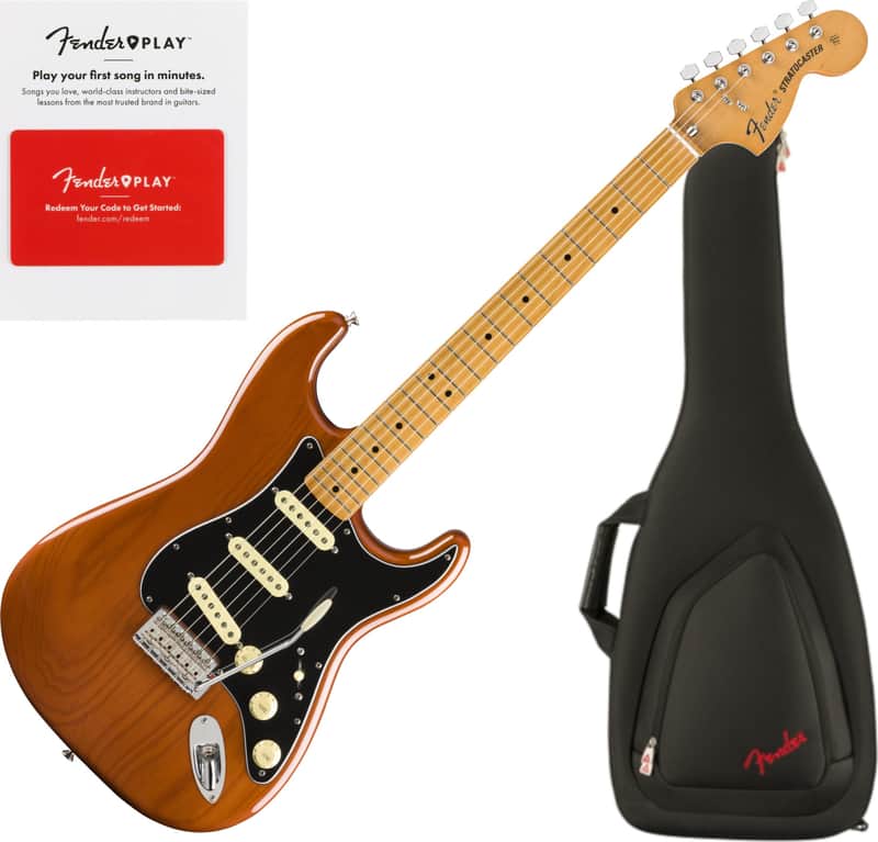 Fender Vintera '70s Stratocaster, Maple Fingerboard, Mocha w/ Deluxe Gig Bag and Fender Play Prepaid Card image 1