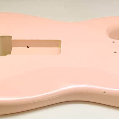 4lbs 4oz BloomDoom Nitro Lacquer Aged Relic Faded Shell Pink S-Style Vintage Custom Guitar Body image 10