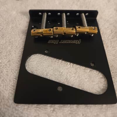 Hipshot Telecaster 3-Saddle Retrofit Bridge - 4-Hole Mount 2020s - Black image 3