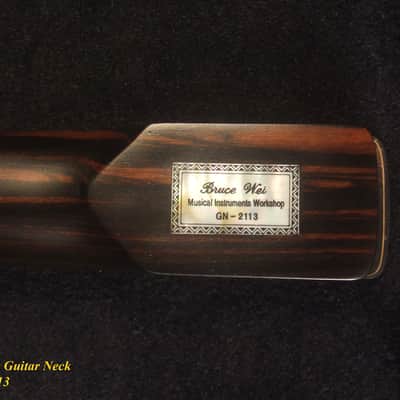 Gift for Fender Guitar player - Handcrafted Electric Guitar Replacement Strat Neck, Solid Macassar Ebony, Vine Inlay, Bruce Wei GN-2113 image 3