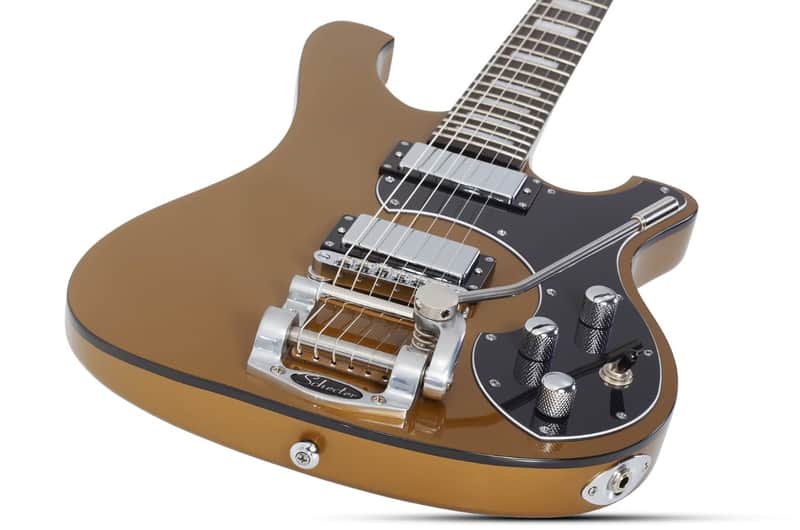 Schecter DIAMOND SERIES Stargazer-6 Vibrato Metallic Gold 6-String Electric Guitar image 1