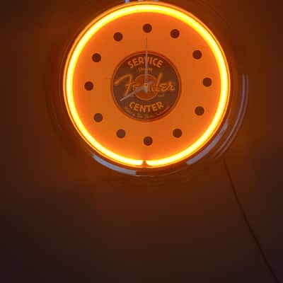 Fender Guitars Fender Service Center Dealer Style Orange Neon Light Up Clock Killer Cool Man Cave/Garage/Bar Item image 3