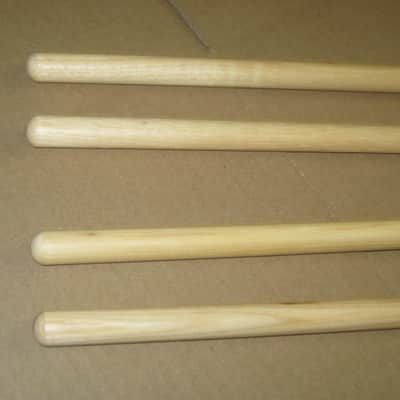 TWO new pairs (no packaging) near A+ Musician's Gear Hickory Drumsticks similar in size & head to Promark Finesse 718: small round tip, Length: 16 1/4" / 412.8mm, Diameter: .551" / 14mm, satin finish (plain, meaning NO graphics / NO paper sleeve) image 16